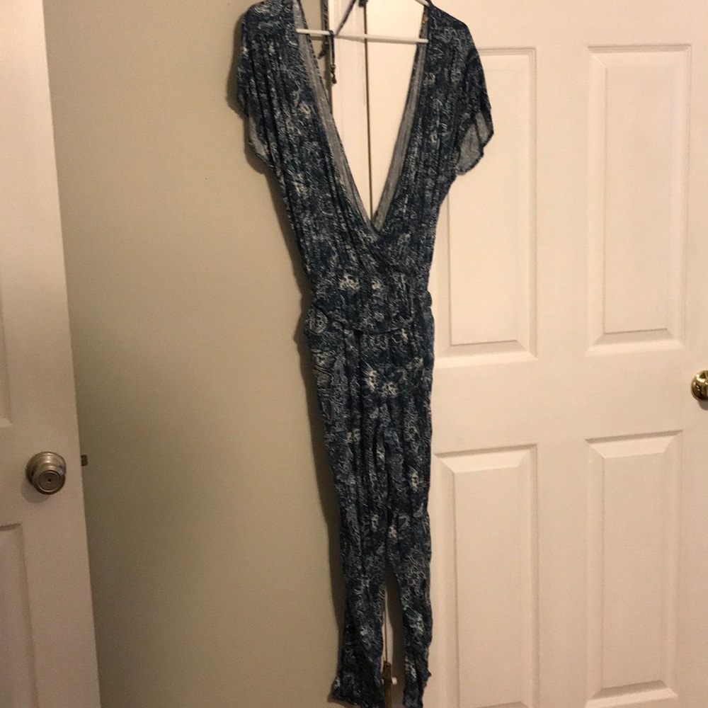 Free People blue jumpsuit